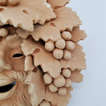 Old Bacchus Small Terracotta Mask