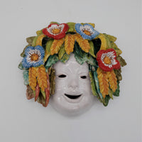 Maschera Grano e Papaveri Piero In Ceramica