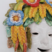 Piero Ceramic Wheat and Poppies Mask