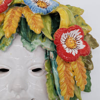 Piero Ceramic Wheat and Poppies Mask