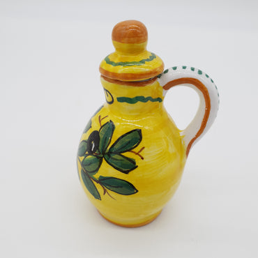 Set Olio Aceto Decoro Olive Fondo Giallo