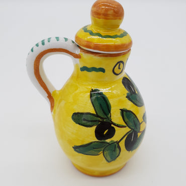 Set Olio Aceto Decoro Olive Fondo Giallo