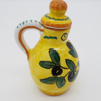 Set Olio Aceto Decoro Olive Fondo Giallo