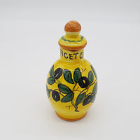 Set Olio Aceto Decoro Olive Fondo Giallo