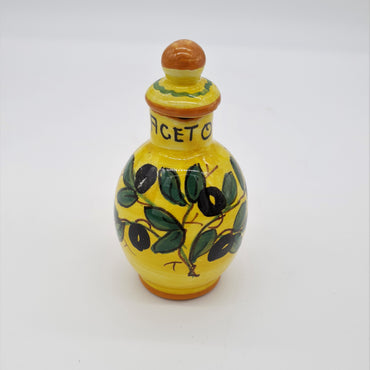 Set Olio Aceto Decoro Olive Fondo Giallo