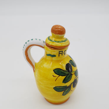 Set Olio Aceto Decoro Olive Fondo Giallo