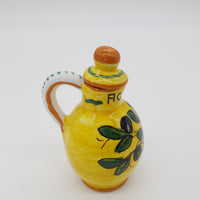 Set Olio Aceto Decoro Olive Fondo Giallo