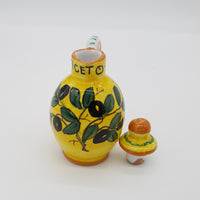 Set Olio Aceto Decoro Olive Fondo Giallo