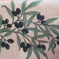 Provencal Olive Tablecloth Orange and Ivory Background