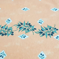 Provencal Olive Tablecloth Orange and Ivory Background