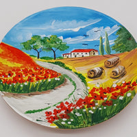 Piatto Campo Papaveri E Ruote cm15