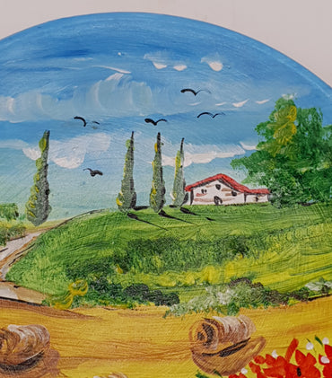 Poppy Field and Wheels Plate cm20