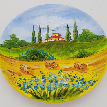 Field plate with blue flowers cm18