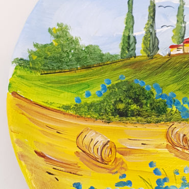 Field plate with blue flowers cm18