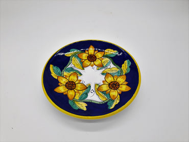 Round Plate with Gambino Sunflower Decor