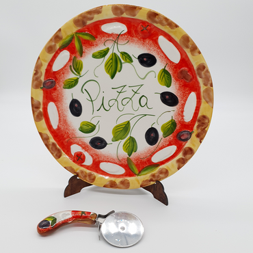 Olive pizza plate