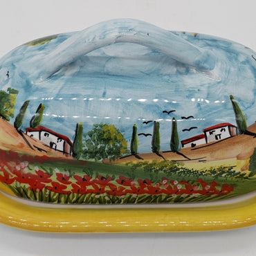 Poppies Tuscany butter dish
