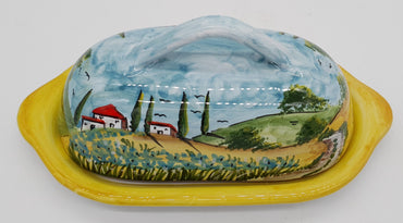 Poppies Tuscany butter dish
