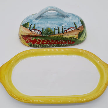 Poppies Tuscany butter dish