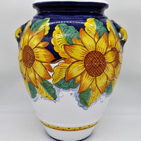 Porta Ombrelli Orcio Decoro Ceramica Girasole Gambino