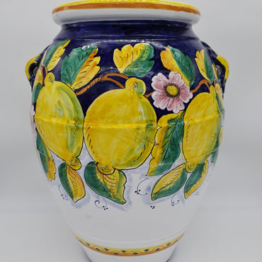 Porta Ombrelli a Forma di Orcio Decoro Limone Gambino