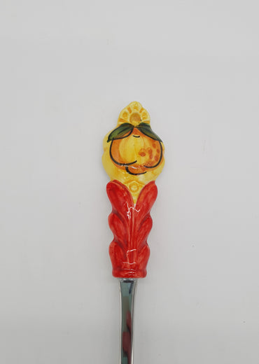 Spaghetti Serving Lemon Background Yellow Steel and Ceramic