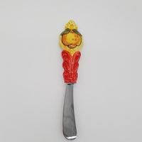 Coltello Spalma Burro Decoro Limone Fondo Giallo Acciaio e Ceramica