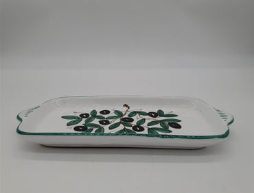Tray Decorated Olives White Background