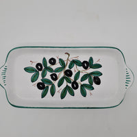 Vassoio Decoro Olive Fondo Bianco