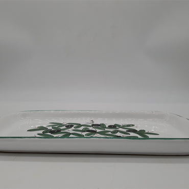 Vassoio Decoro Olive Fondo Bianco