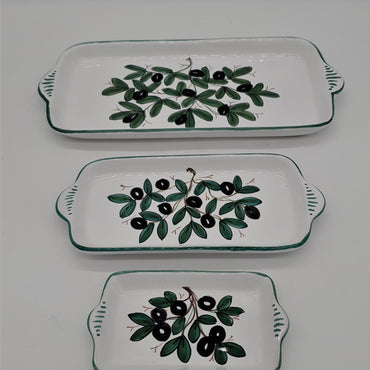 Vassoio Decoro Olive Fondo Bianco