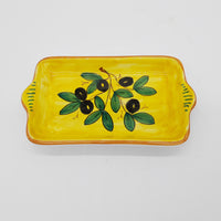 Vassoio Decoro Olive Fondo Giallo