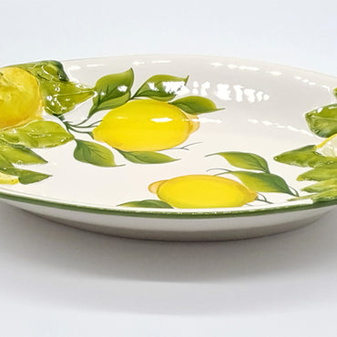 Oval Tray Medium Background Relief Lemon Decor