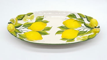 Small Oval Tray Relief Lemon Decor