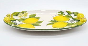 Small Oval Tray Relief Lemon Decor