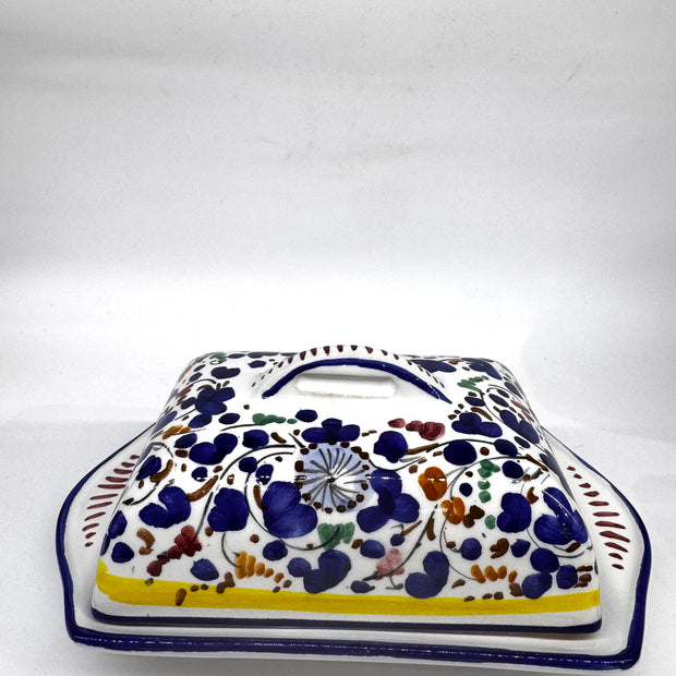 Oval Butter Holder Colored Arabesque Decor