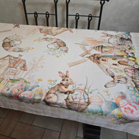 Tablecloth with Easter Eggs and Mills Digital 