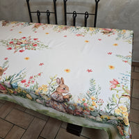 Tablecloth with Digital Easter Rabbits