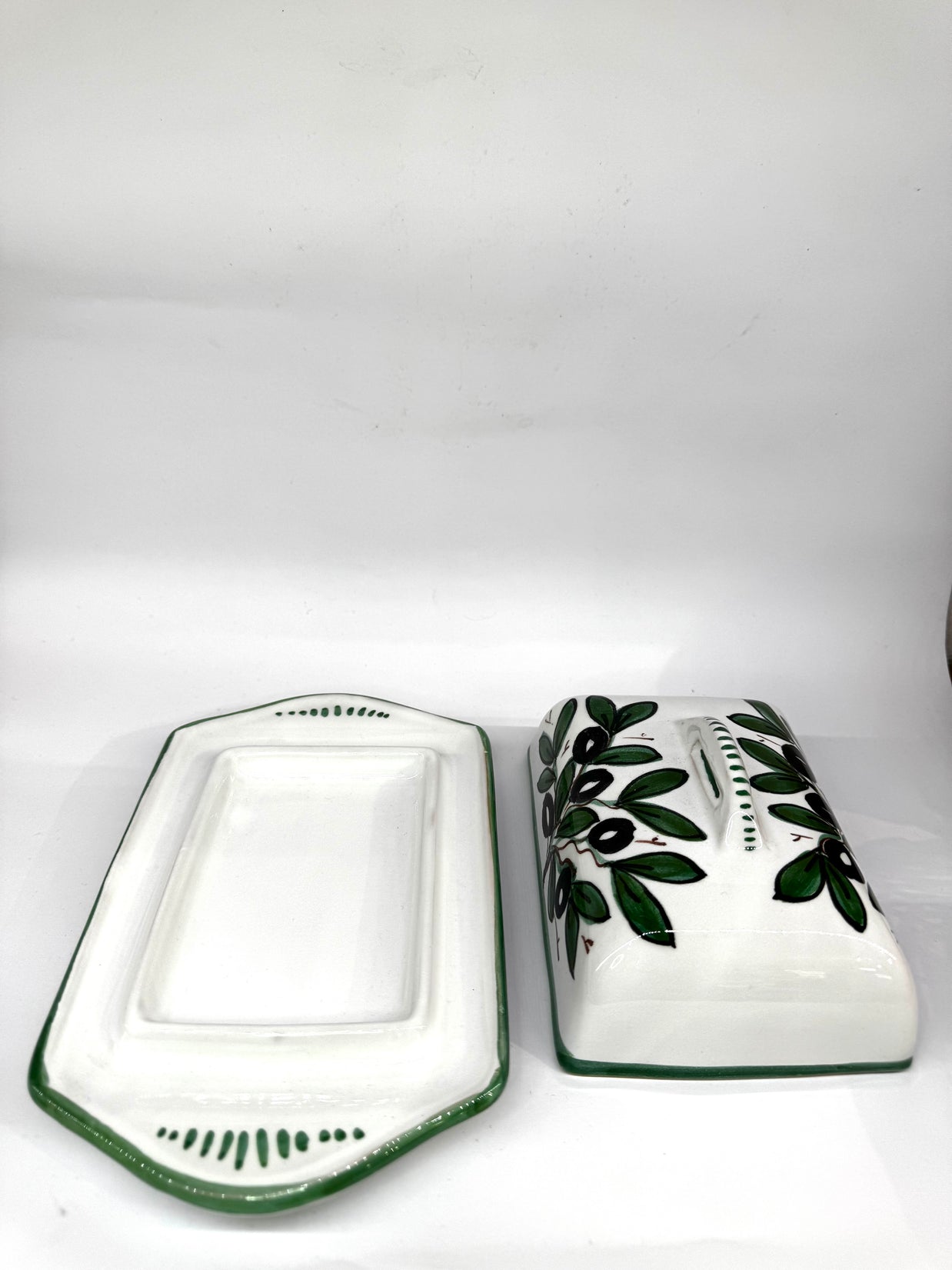 Porta Burro Rettangolare Decoro Olive fondo Bianco