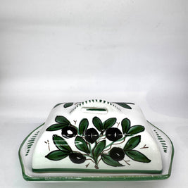 Porta Burro Rettangolare Decoro Olive fondo Bianco