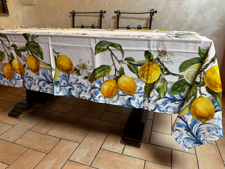 Tovaglia con Limoni e Fiori Digitale
