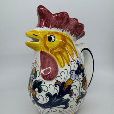 Rooster Shaped Pitcher Deruta Decoration