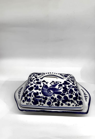 Porta Burro Decoro Arabesco Blu