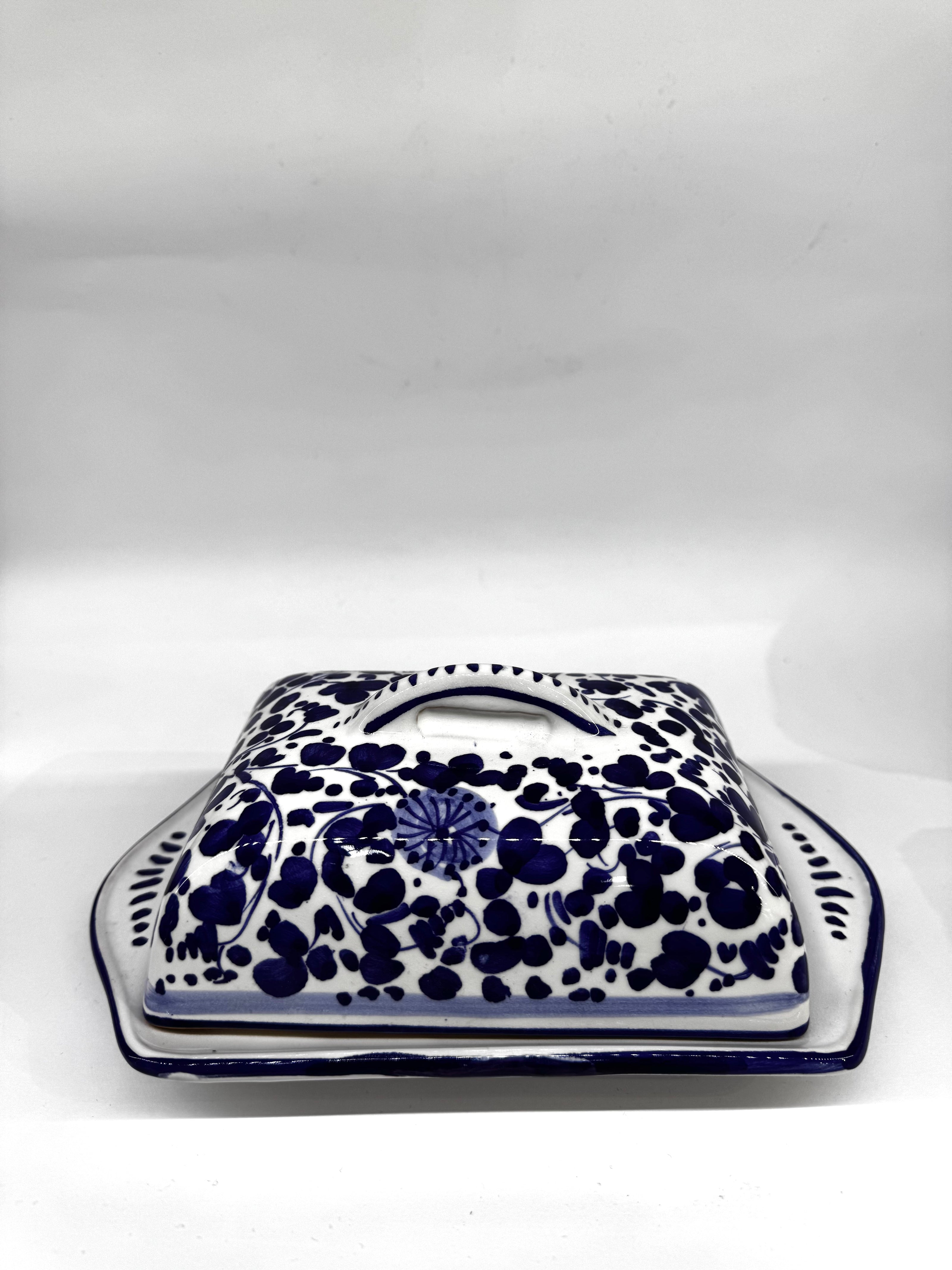 Porta Burro Decoro Arabesco Blu