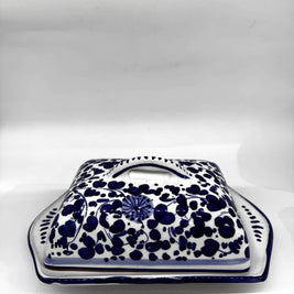 Porta Burro Decoro Arabesco Blu