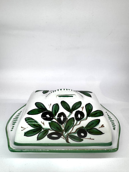 Porta Burro Rettangolare Decoro Olive fondo Bianco