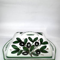 Porta Burro Rettangolare Decoro Olive fondo Bianco