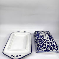 Porta Burro Decoro Arabesco Blu