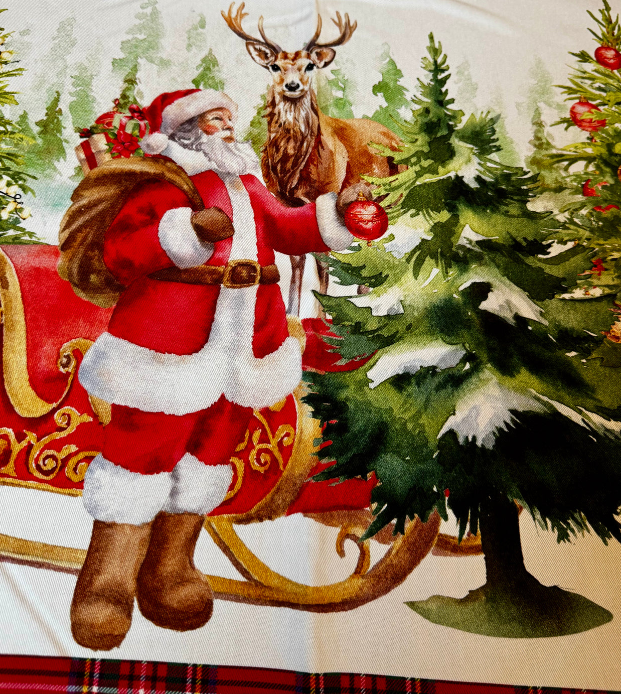 Tovaglia con babbo Natale e orsetto Digiale