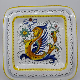 Piatto Quadrato Decoro Raffaellesco